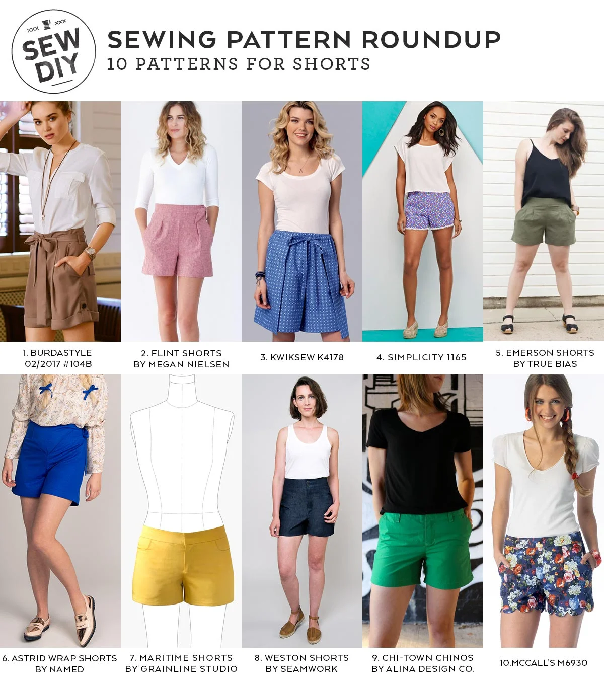DIY Roundup 10 Summer Shorts Sewing Patterns Sew DIY